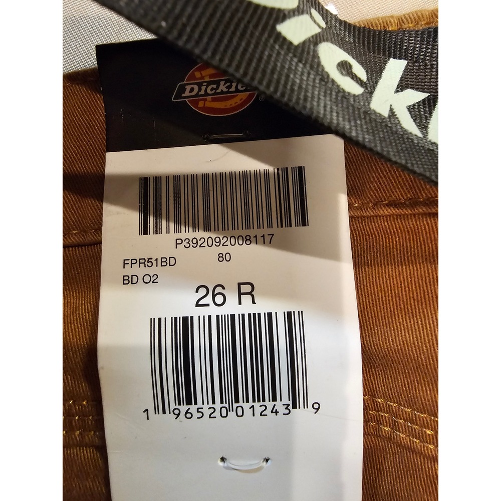 Dickies Women Brown Carpenter Pants with Logo Belt FPR51BD Size 26R NWT - Picture 7 of 8
